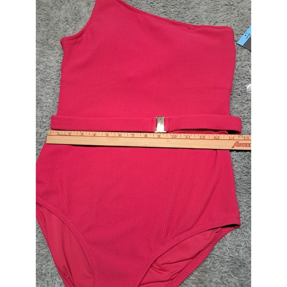 New Loft Swim Swimsuit Womens Sz Large Asymmetrical Textured One-Piece Shoulder - Picture 4 of 12